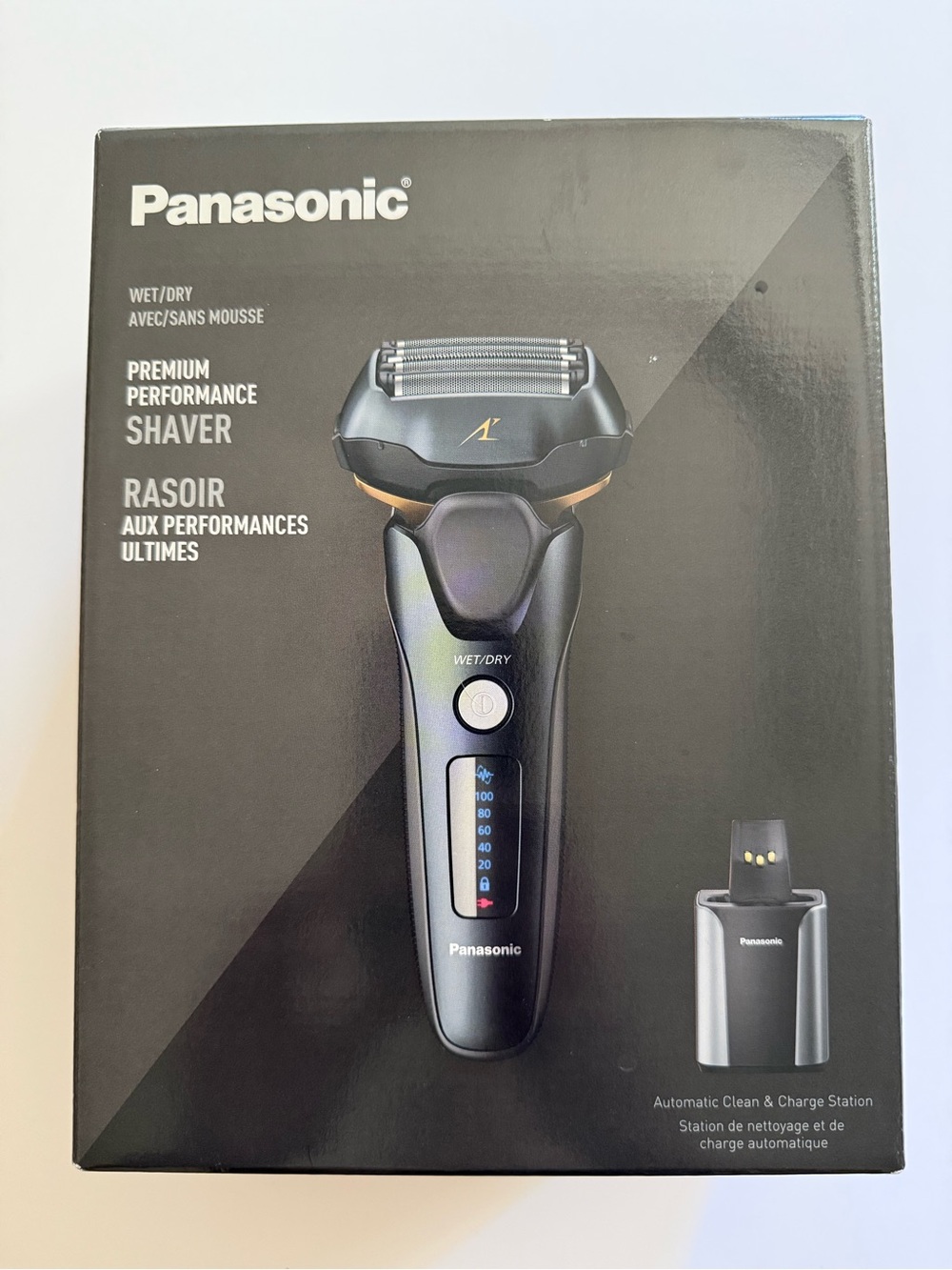Panasonic Black and Silver Wet/Dry Foil Shaver with Gold Accents